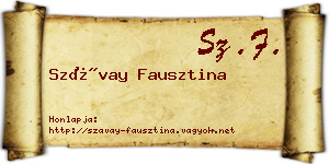 Szávay Fausztina névjegykártya